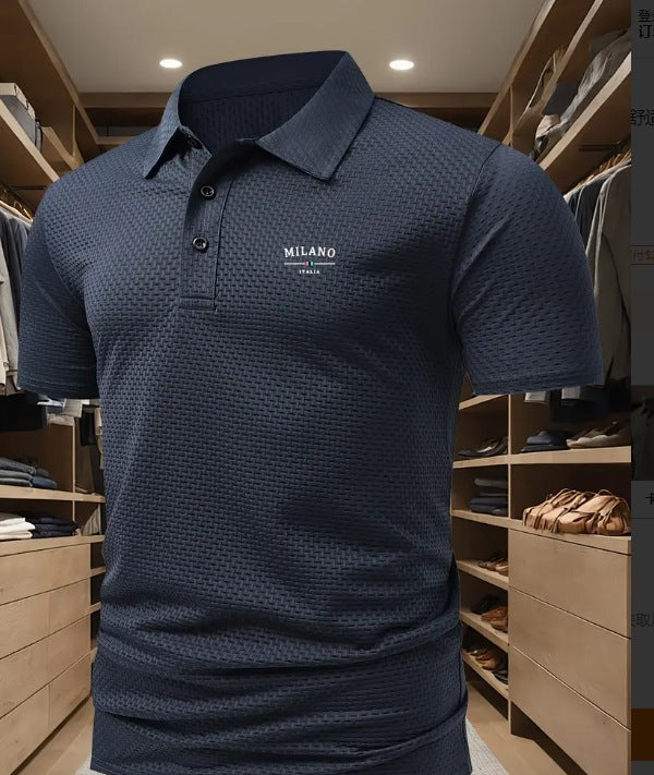 CHEMISE À REVERS IMPRIMÉE À MANCHES COURTES