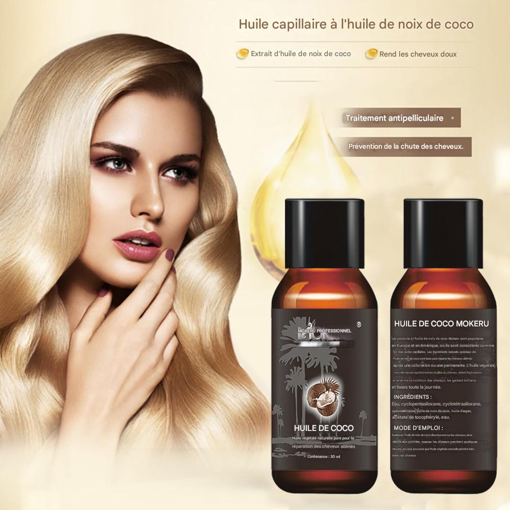 Huile de Coco Cheveux 100% Naturelle - Réparation Anti-Frisottis