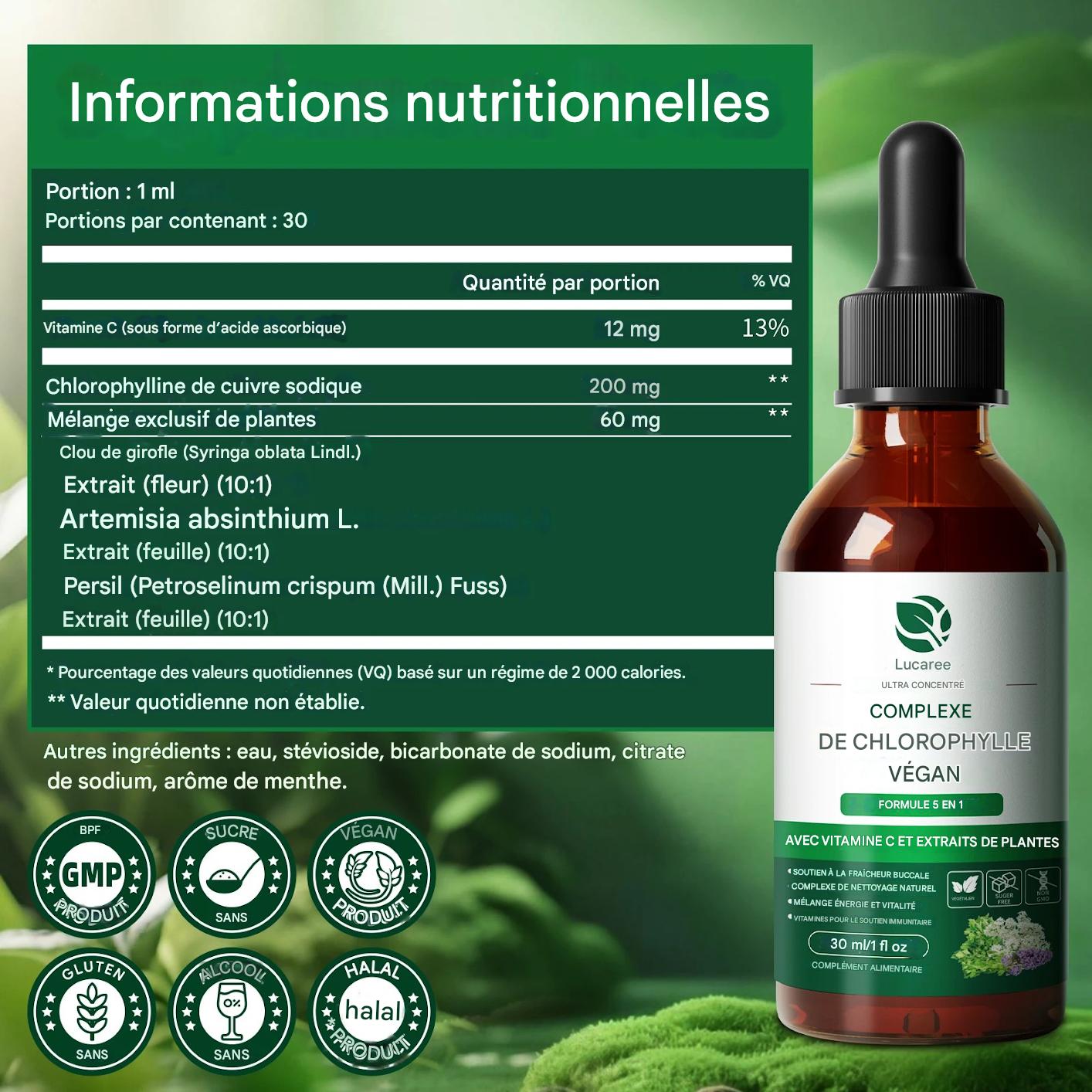 Gouttes liquides - Chlorophylle naturelle 30 ml