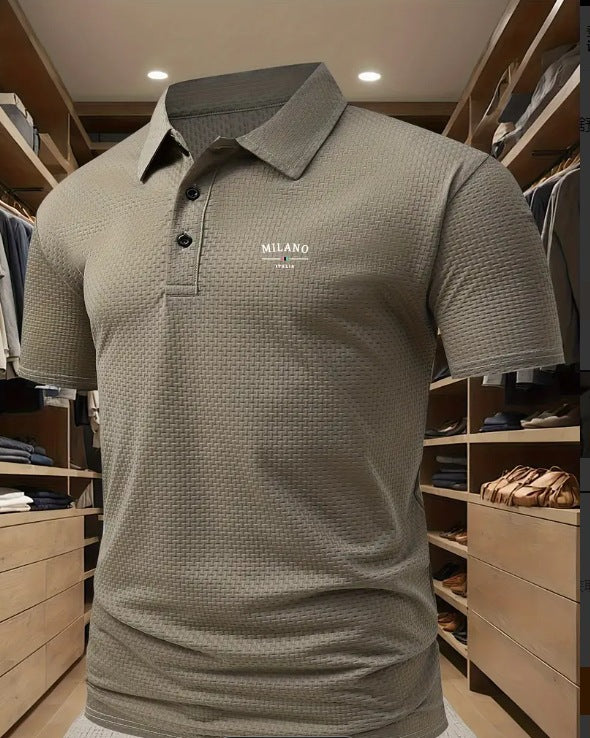 CHEMISE À REVERS IMPRIMÉE À MANCHES COURTES