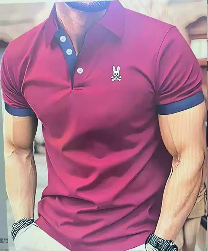 CHEMISE À REVERS IMPRIMÉE À MANCHES COURTES