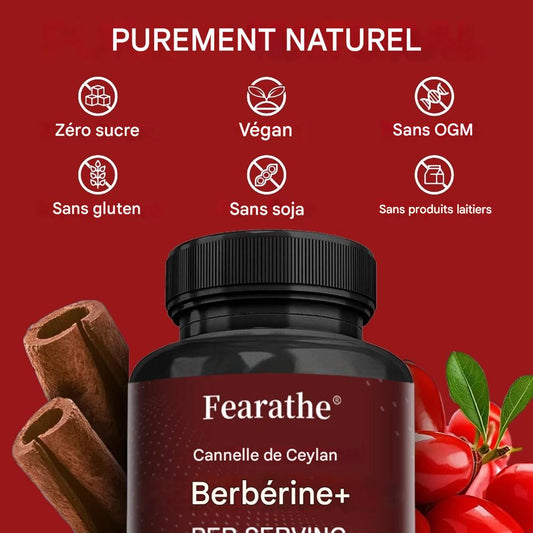 Berbérine 1200mg + Cannelle de Ceylan - Métabolisme et Santé Cardiovasculaire